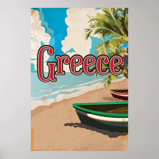 Affiche de voyage vintage Grèce (Devant)