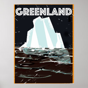 Affiche de voyage vintage Groenland