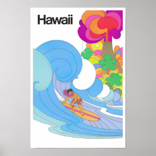 Affiche de voyage vintage Hawaï
