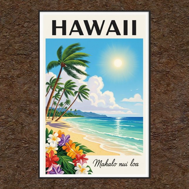 Affiche de voyage Vintage hawaïenne des années 196 (Créateur téléchargé)