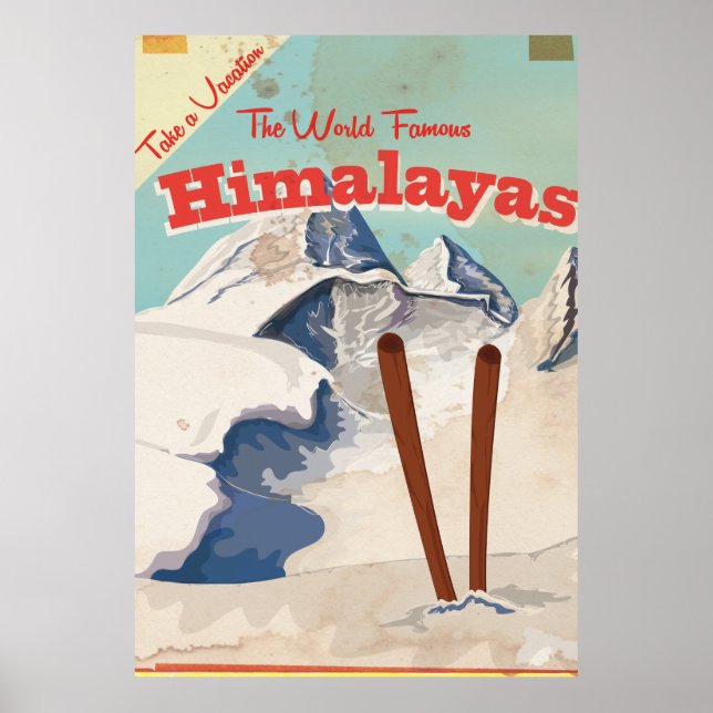 Affiche de voyage vintage Himalaya (Devant)