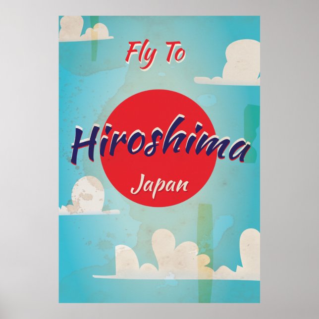 Affiche de voyage vintage Hiroshima Japon (Devant)