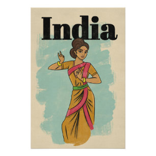 Affiche de voyage vintage Inde