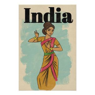 Affiche de voyage vintage Inde