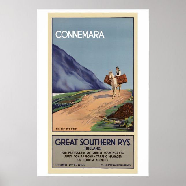 Affiche de voyage vintage Irlande Connemara - Enca (Devant)
