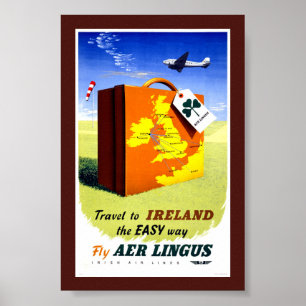 Affiche de voyage vintage Irlande Restaurée