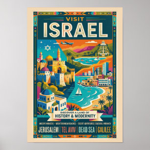 Affiche de voyage vintage Israël