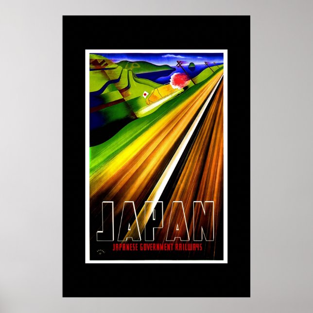 Affiche de voyage vintage Japan Railways (Devant)