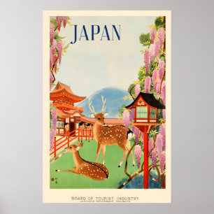 Affiche de voyage vintage Japon - EncadréeNon enca