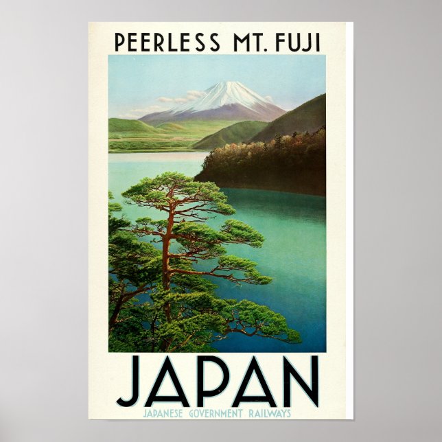 Affiche de voyage vintage Japon Mt. Fuji  (Devant)