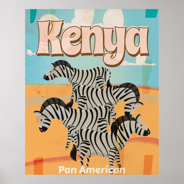 Affiche de voyage vintage Kenya (Devant)