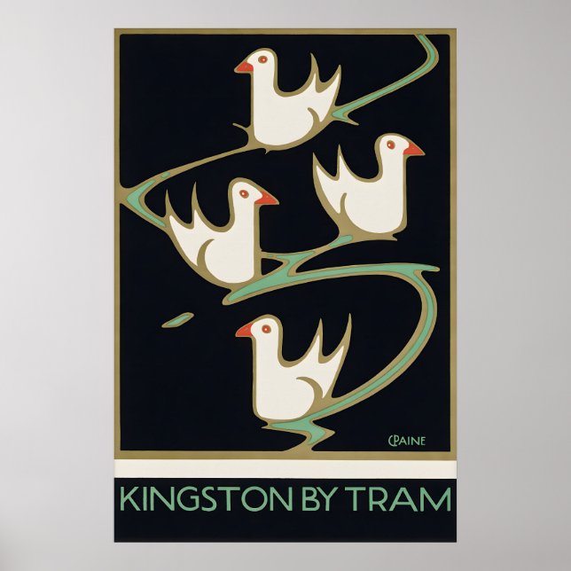 Affiche de voyage vintage Kingston Londres Kingsto (Devant)
