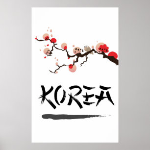 Affiche de voyage vintage Korea Ink.