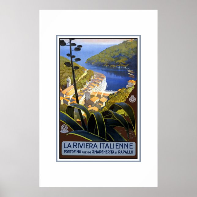 Affiche de voyage vintage La Rivera Italienne (Devant)