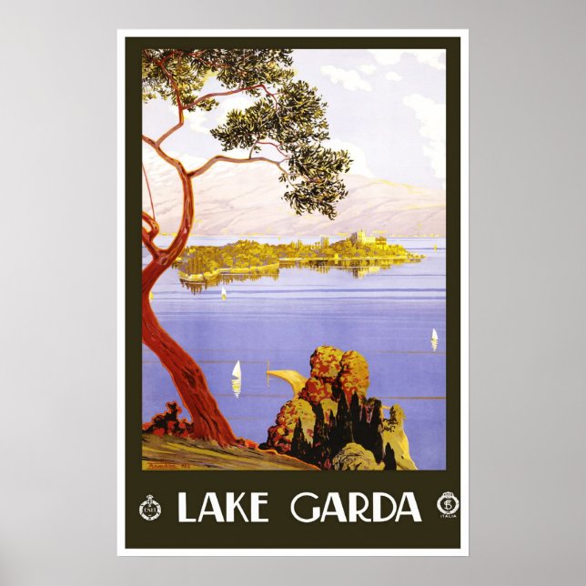 Affiche de voyage vintage Lac de Garde Italie (Devant)