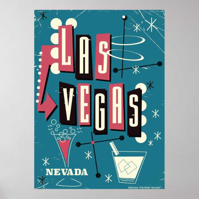 Affiche de voyage vintage Las Vegas nevada (Devant)