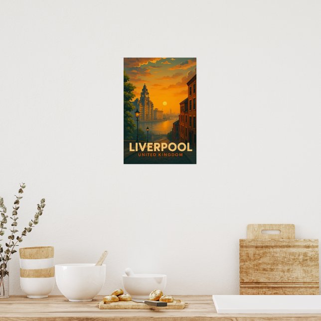 Affiche de voyage vintage Liverpool Angleterre (Cuisine)