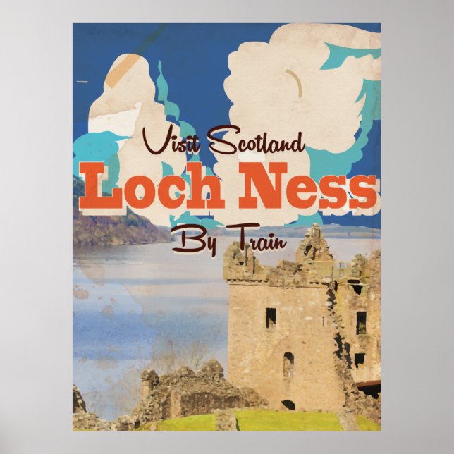 Affiche de voyage vintage Loch Ness (Devant)