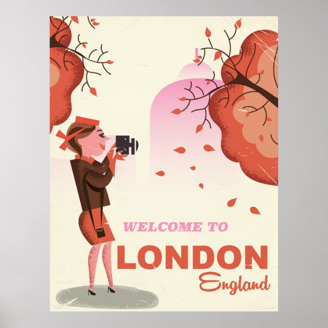 Affiche de voyage vintage Londres, Angleterre (Devant)
