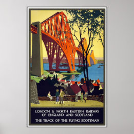 Affiche de voyage vintage Londres Écosse