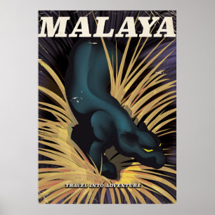 Affiche de voyage vintage Malaya.