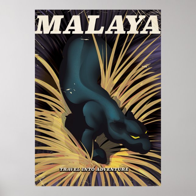 Affiche de voyage vintage Malaya. (Devant)