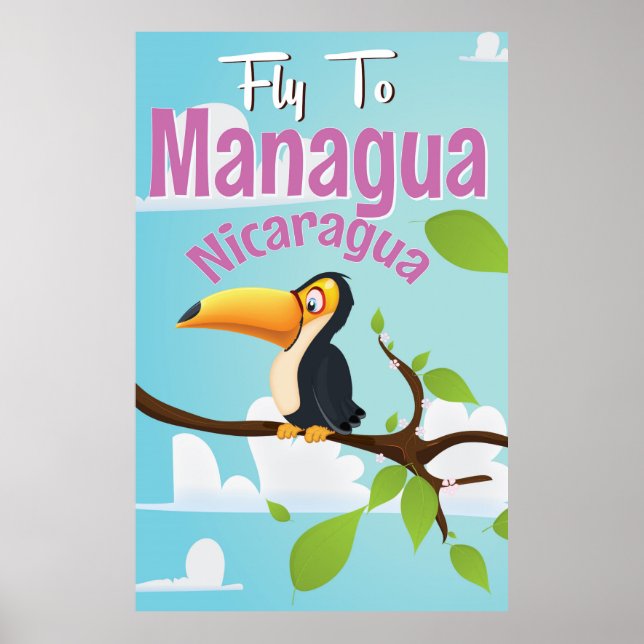 Affiche de voyage vintage Managua, Nicaragua (Devant)