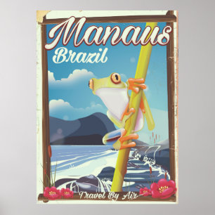 Affiche de voyage vintage Manaus Brésil