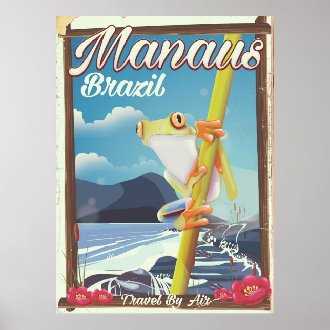Affiche de voyage vintage Manaus Brésil (Devant)