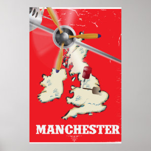 Affiche de voyage vintage Manchester