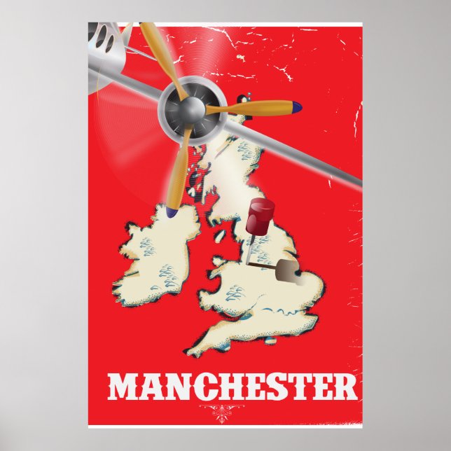 Affiche de voyage vintage Manchester (Devant)