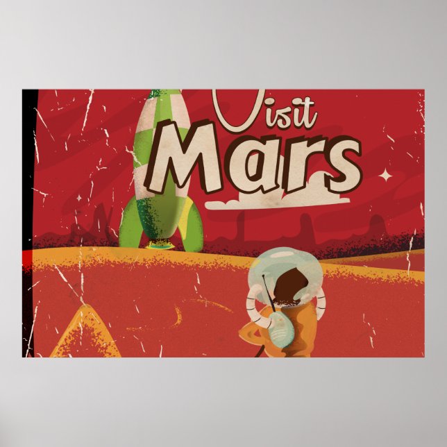 Affiche de voyage vintage Mars (Devant)
