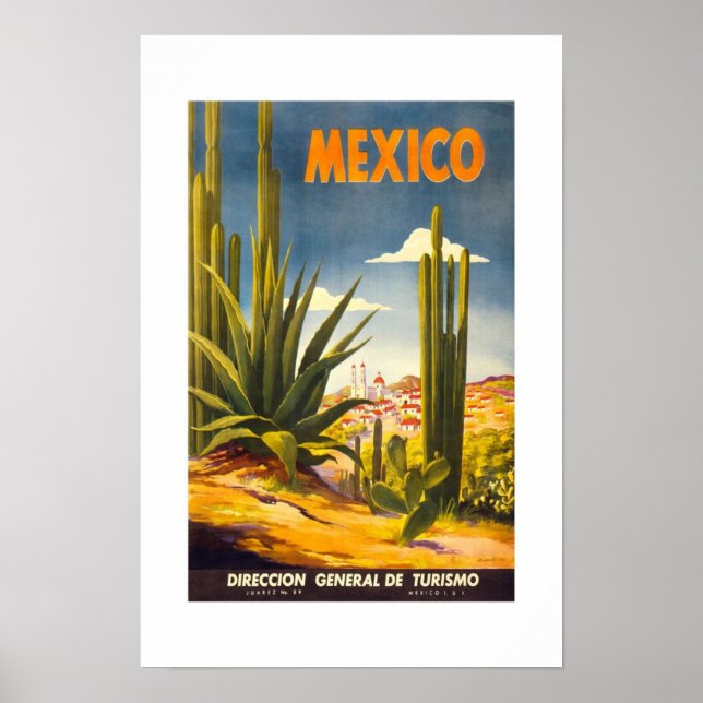 Affiche de voyage vintage Mexique (Devant)