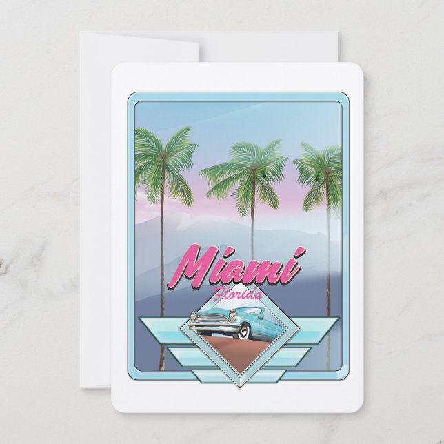 Affiche de voyage vintage Miami Floride (Devant)