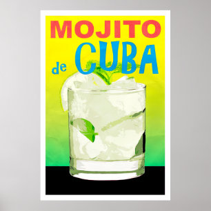 Affiche de voyage vintage Mojito de Cuba