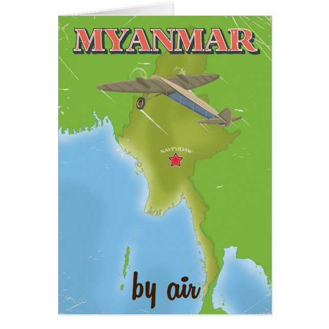 Affiche de voyage vintage Myanmar (Devant)