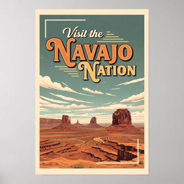 Affiche de voyage vintage Nation Navajo  (Devant)