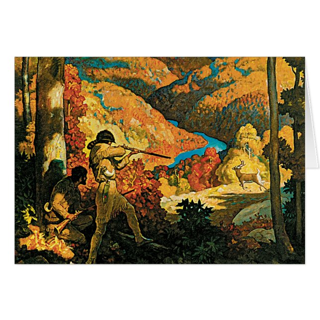 Affiche de voyage vintage NC Wyeth, Dans le vieux  (Devant horizontal)