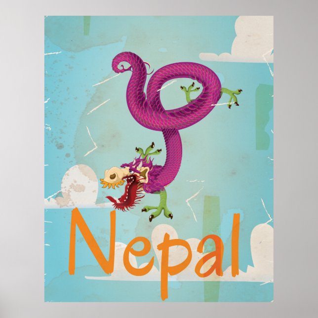 Affiche de voyage vintage Népal (Devant)