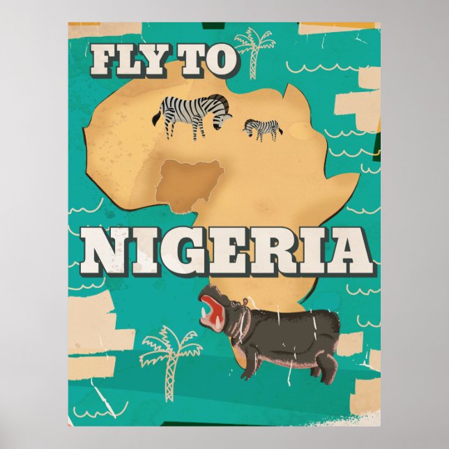 Affiche de voyage vintage Nigeria (Devant)