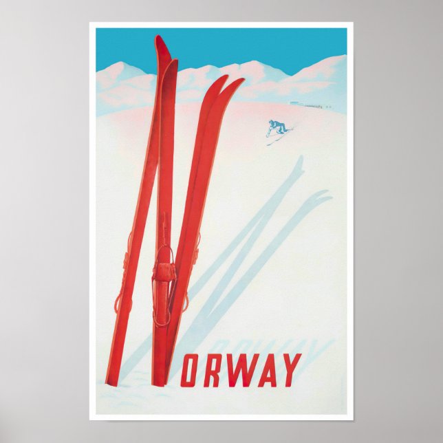 Affiche de voyage vintage Norvège (Devant)