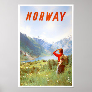 Affiche de voyage vintage Norvège
