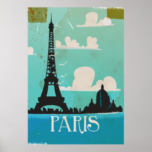 Affiche de voyage vintage Paris