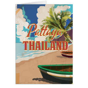 Affiche de voyage vintage Pattaya Thaïlande