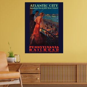 AFFICHE DE VOYAGE VINTAGE PENNSYLVANIA RAILROAD