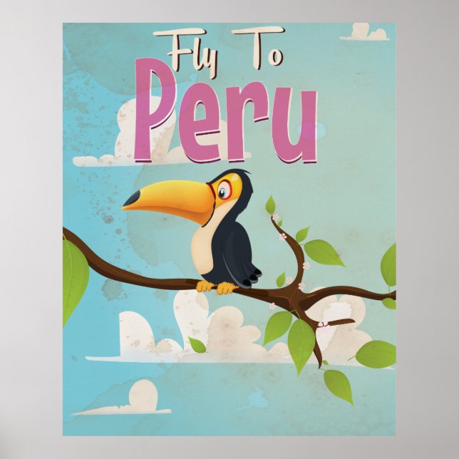 Affiche de voyage vintage Pérou. (Devant)