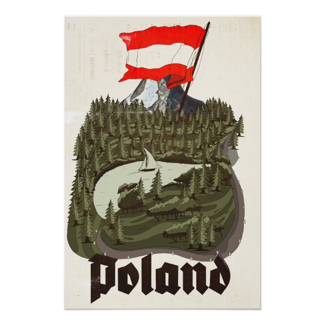 Affiche de voyage vintage Pologne (Devant)