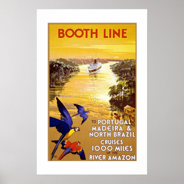 Affiche de voyage vintage Portugal Brésil (Devant)