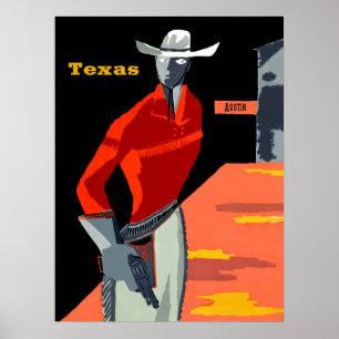 Affiche de voyage Vintage pour Austin, Texas