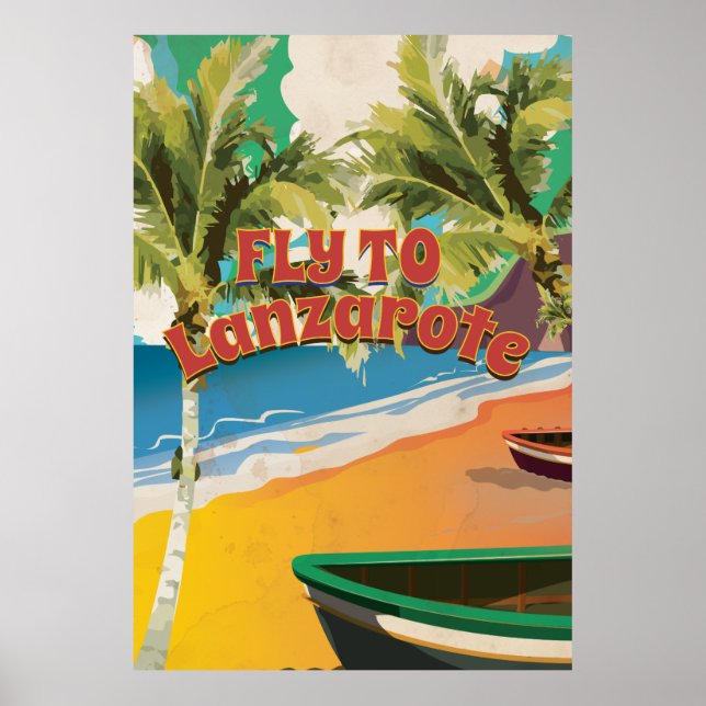 Affiche de voyage vintage pour Lanzarote (Devant)